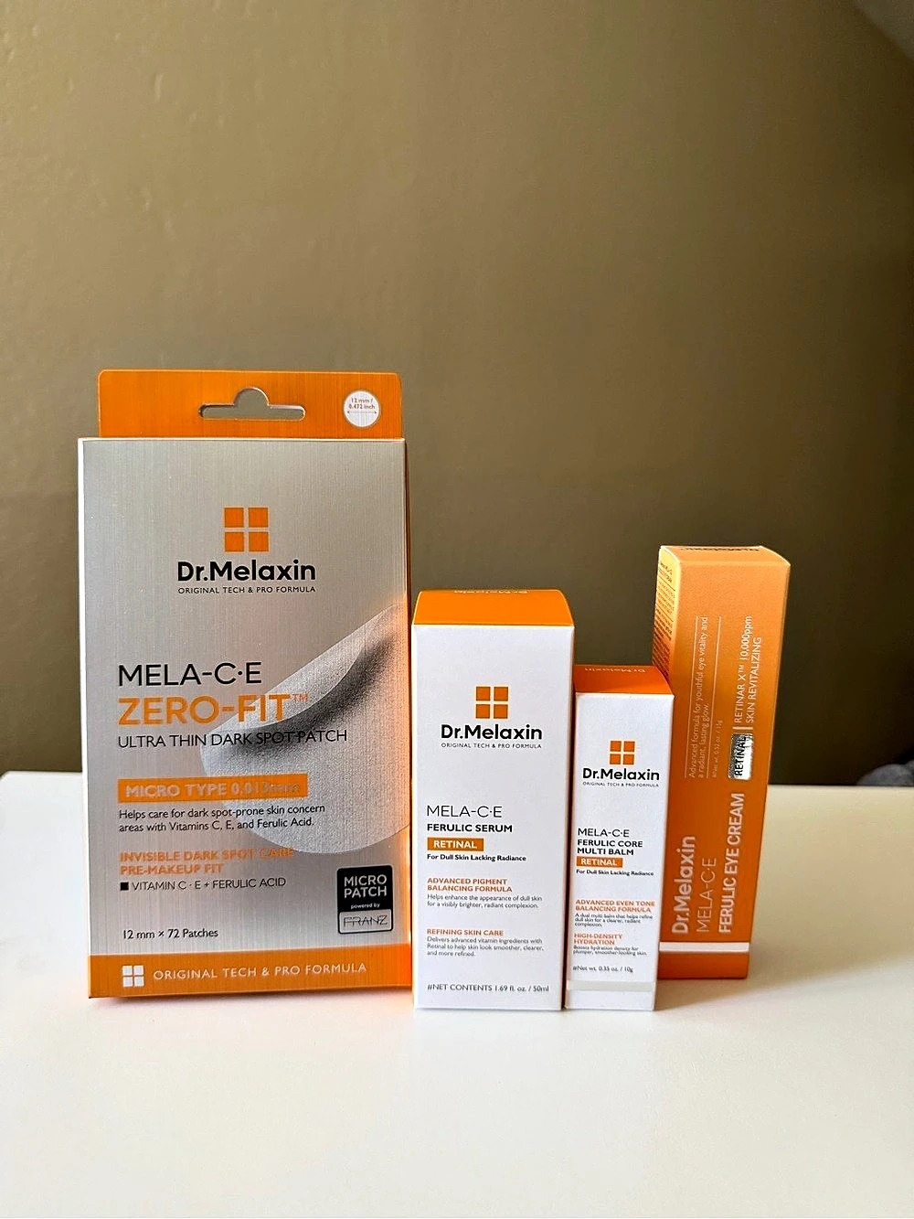 Dr.Melaxin MELA-C E ZERO-FIT Skincare Set Orange & White NWT